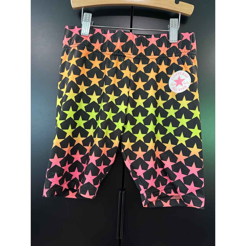 Converse Girls‎ Neon Ombre Star Bike Shorts Black Multi Medium 10-12 4CA677-023